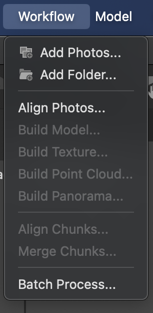 Metashape: Workflow